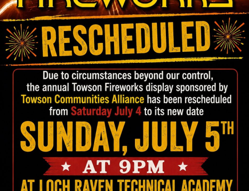 Towson Fireworks postponed to Sunday, July 5th